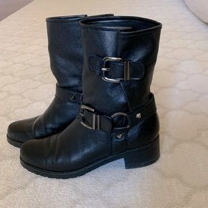 Stuart Weitzman Moto Biker Ankle Boots Booties